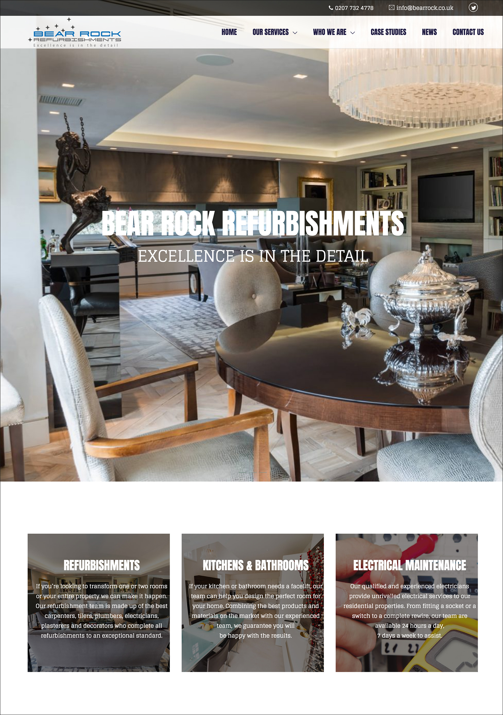 Website design - Bear Rock Refurbishments